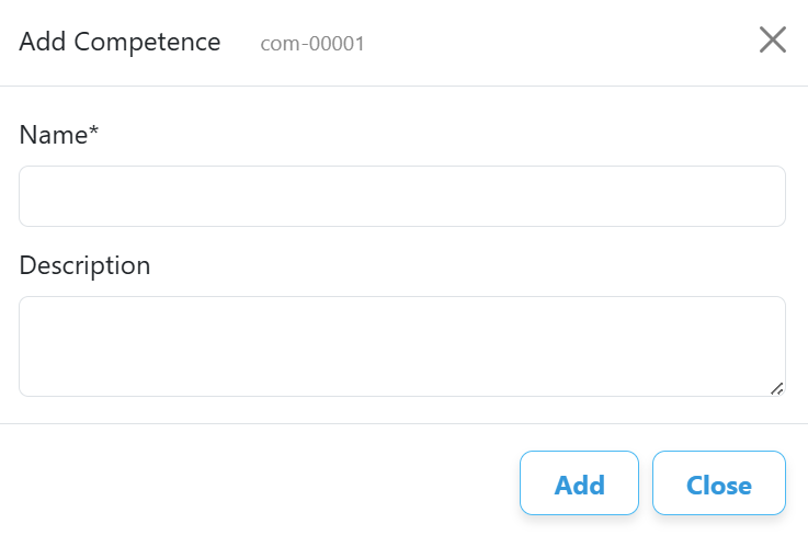 Falcon Add Competence dialog