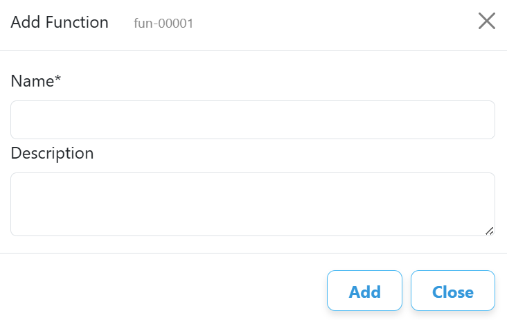 Falcon Add Function modal for Mechanical Engineer